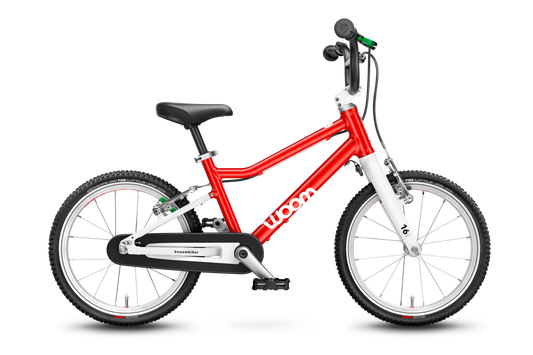 Woom 3 Ultralight 16" Red Bike and Helmet